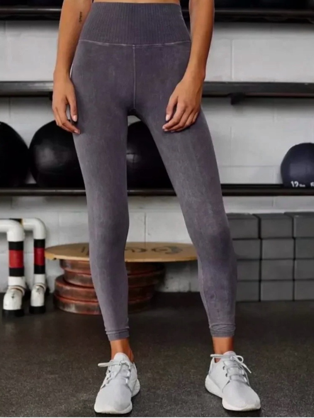 FP Movement by Free People High-Waist Charcoal Gray Seamless Leggings